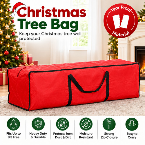 Red christmas tree storage bag - tree,